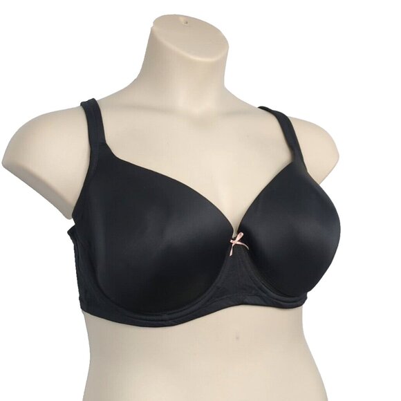 Lane Bryant Cacique Womens Bra Cool Bliss Balconette 50DD Black Underwire - Picture 5 of 10